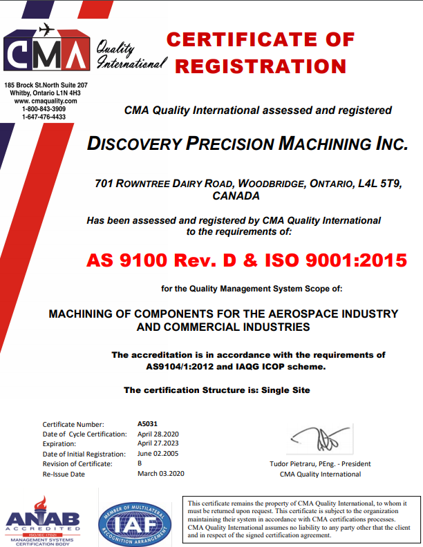 certification of registration